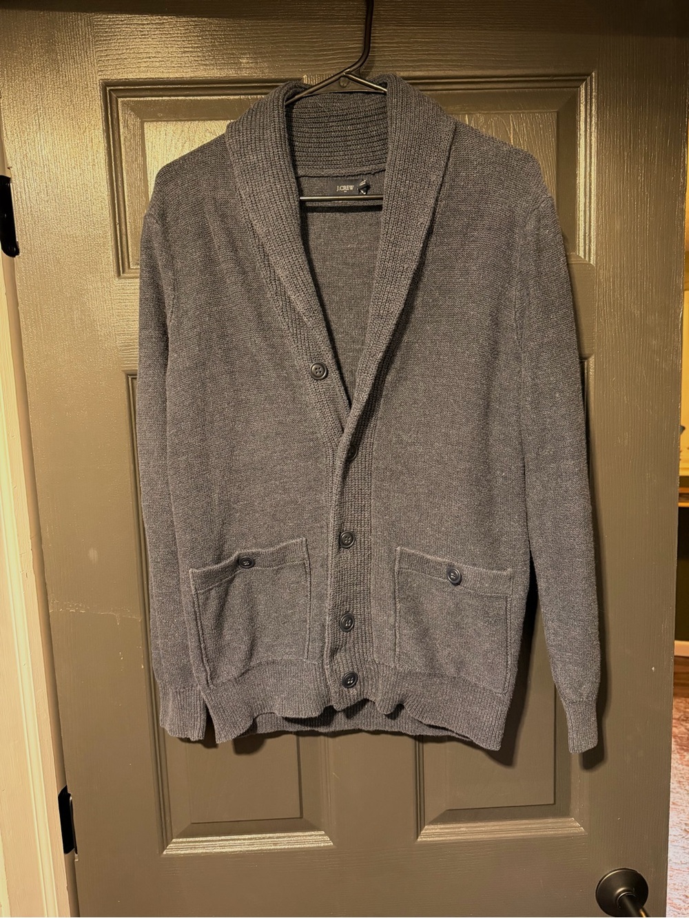 J. Crew Men's Shawl Collar Cardigan - Gray